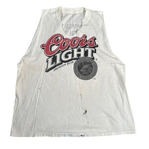 Vintage Coors Light Graphic Shirt XL Paint Stained USA Made Beer Graphic 90s